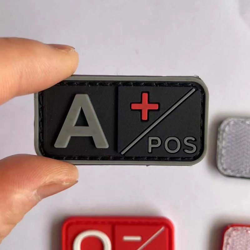Patch Groupe Sanguin 3D – Identification Tactique PVC (Hook & Loop)🎁 2 + 1 GRATUIT !