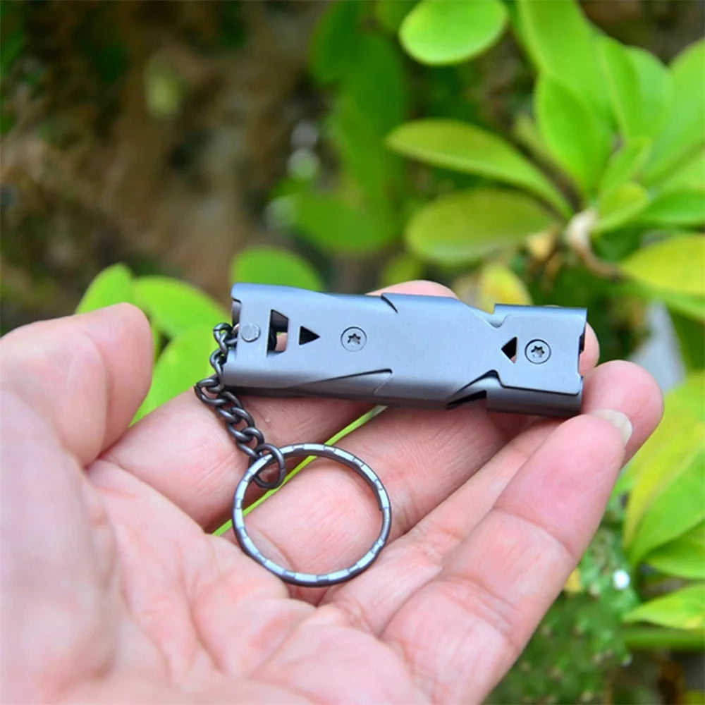 Sifflet de survie à double tube – 180 dB en acier inoxydable