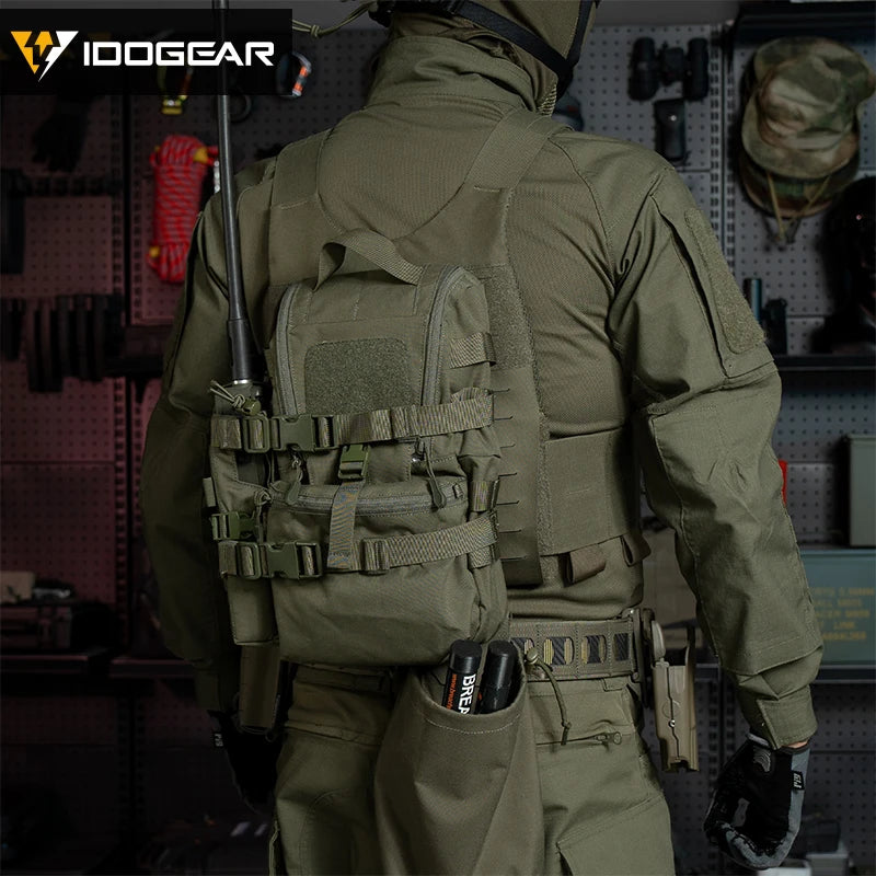 Mini sac d’hydratation tactique IDOGEAR – Nylon 500D, MOLLE, compact et résistant – 32 × 19 × 9,5 cm