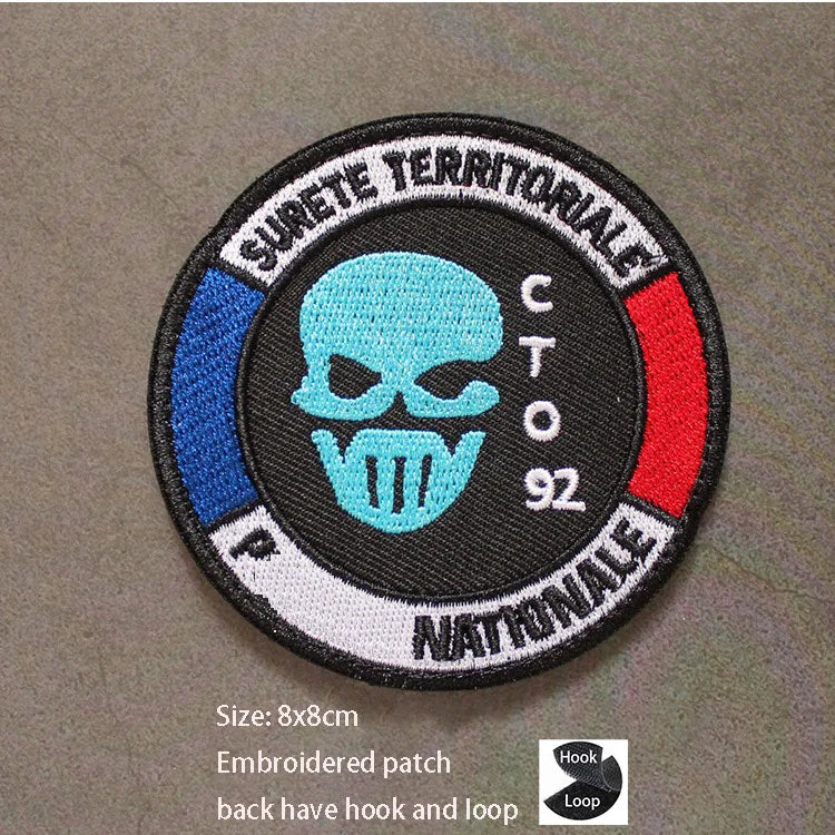 Écussons brodés tactiques velcro - identification française et unités spécialisées