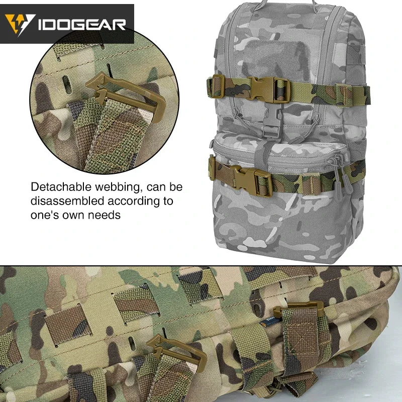Mini sac d’hydratation tactique IDOGEAR – Nylon 500D, MOLLE, compact et résistant – 32 × 19 × 9,5 cm