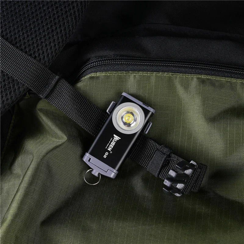 Lampe porte-clés WUBEN G2 – 500 Lumens rechargeable, 5 Modes d’éclairage, USB Type-C, Aimantée