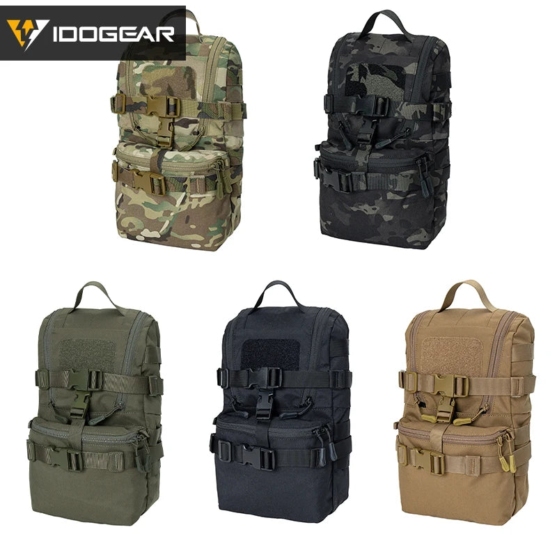 Mini sac d’hydratation tactique IDOGEAR – Nylon 500D, MOLLE, compact et résistant – 32 × 19 × 9,5 cm