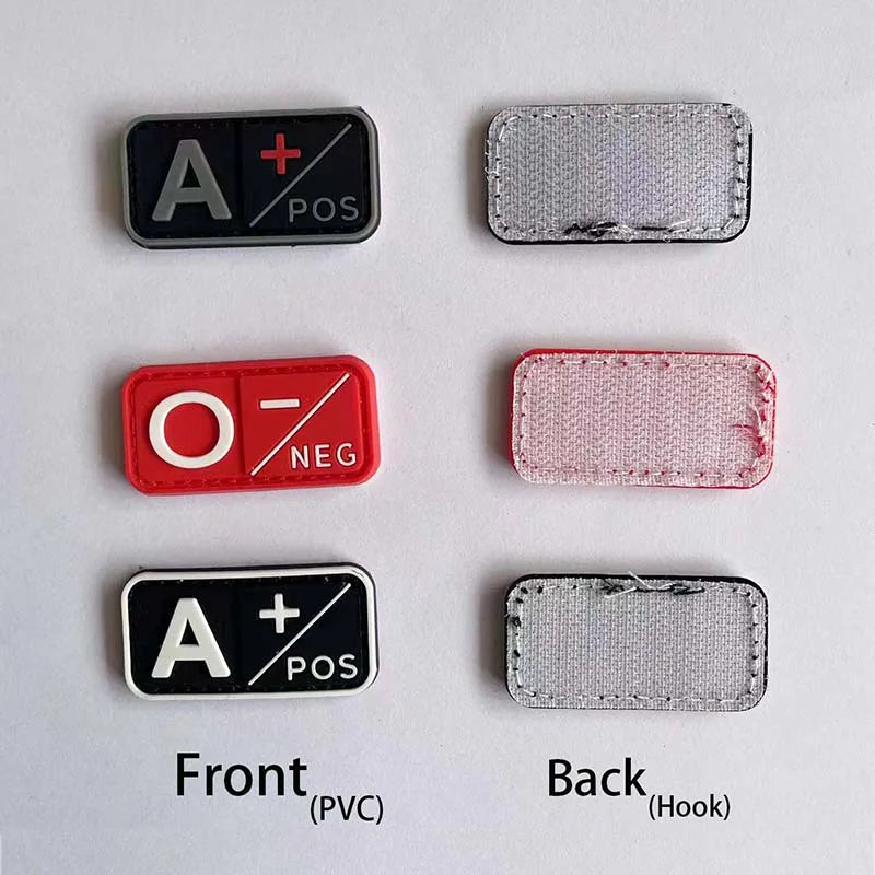 Patch Groupe Sanguin 3D – Identification Tactique PVC (Hook & Loop)🎁 2 + 1 GRATUIT !