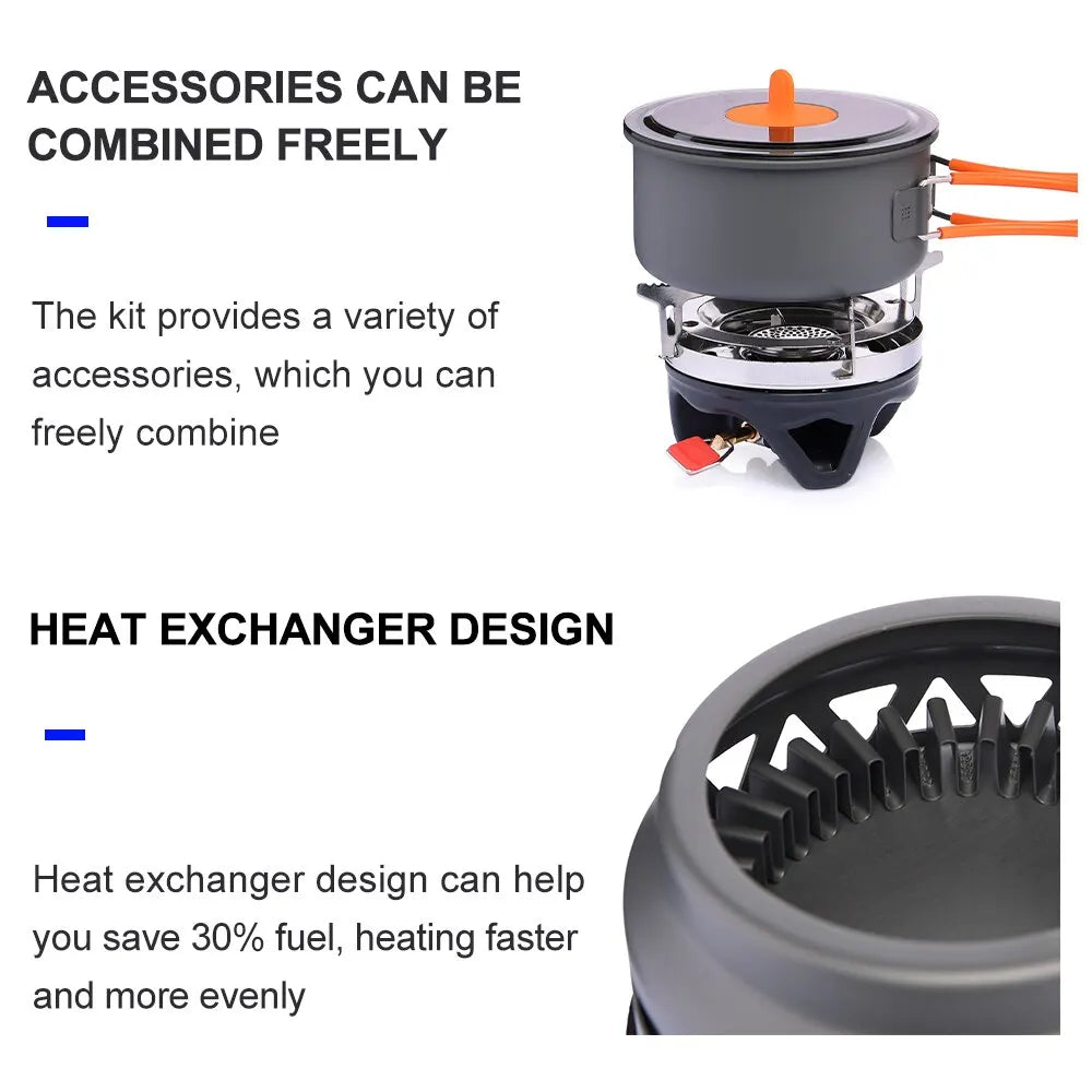Système de Cuisson WideSea avec Échangeur de Chaleur – Réchaud à Gaz + Set de Casseroles