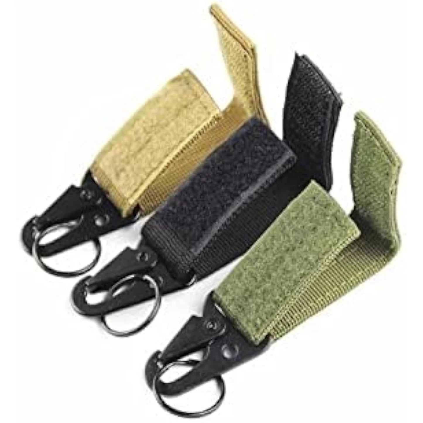 Mousqueton Tactique MOLLE avec Anneau – Clip Ceinture EDC, Sac à Dos, Airsoft (Lot de 1 à 3)