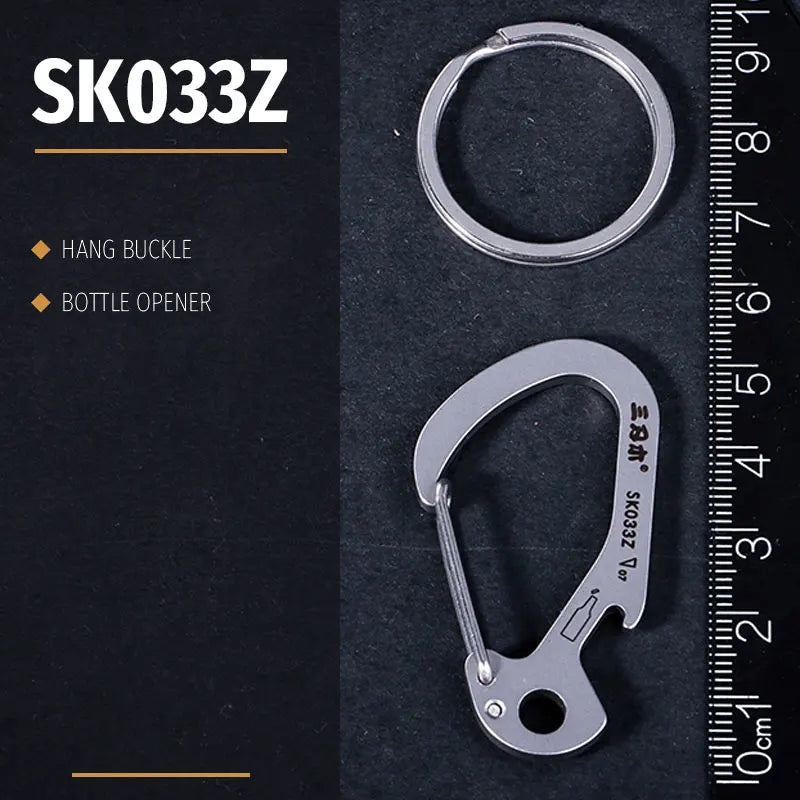 Porte-clés multifonctions SANRENMU en acier inoxydable – Outils EDC compact, résistant et pratique