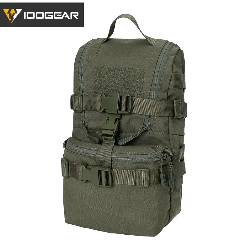 Mini sac d’hydratation tactique IDOGEAR – Nylon 500D, MOLLE, compact et résistant – 32 × 19 × 9,5 cm