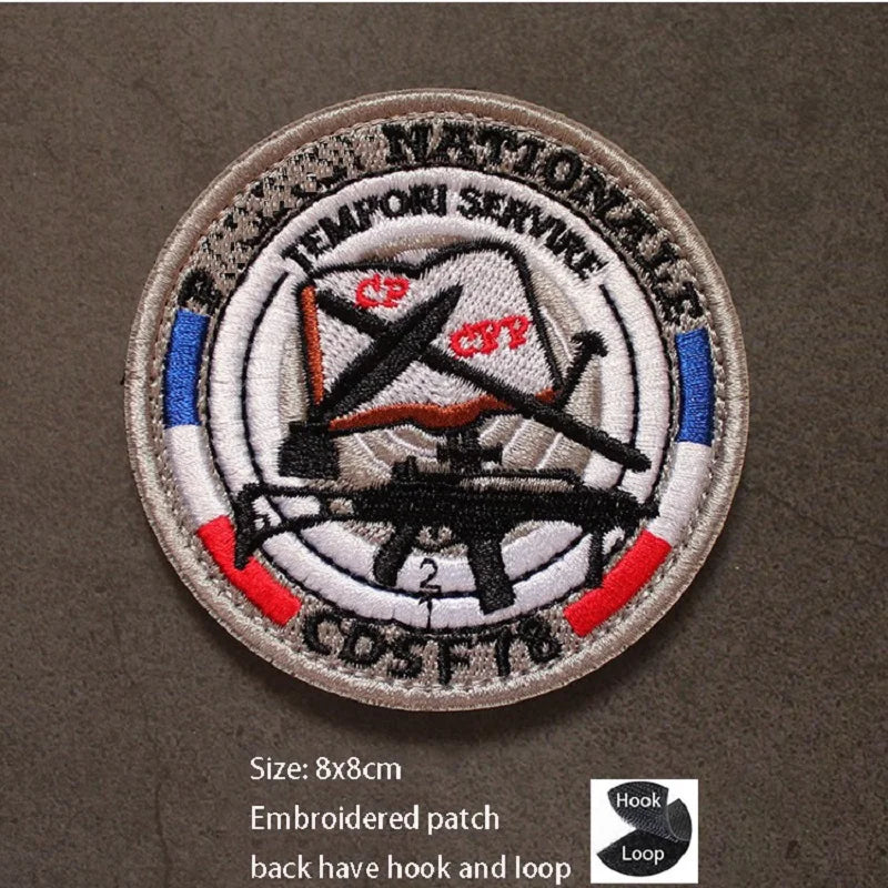 Écussons brodés tactiques velcro - identification française et unités spécialisées