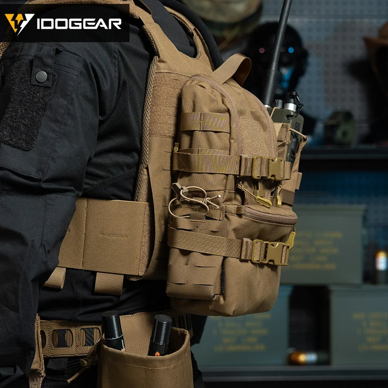 Mini sac d’hydratation tactique IDOGEAR – Nylon 500D, MOLLE, compact et résistant – 32 × 19 × 9,5 cm