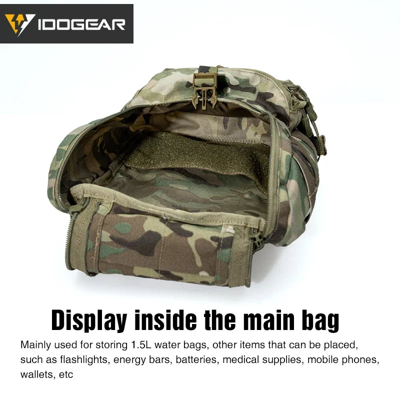 Mini sac d’hydratation tactique IDOGEAR – Nylon 500D, MOLLE, compact et résistant – 32 × 19 × 9,5 cm