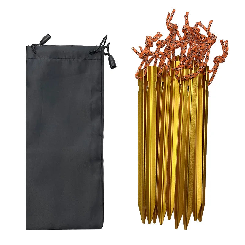 Piquets de Tente en Aluminium PACOONE – Lot de 10 (18 cm)