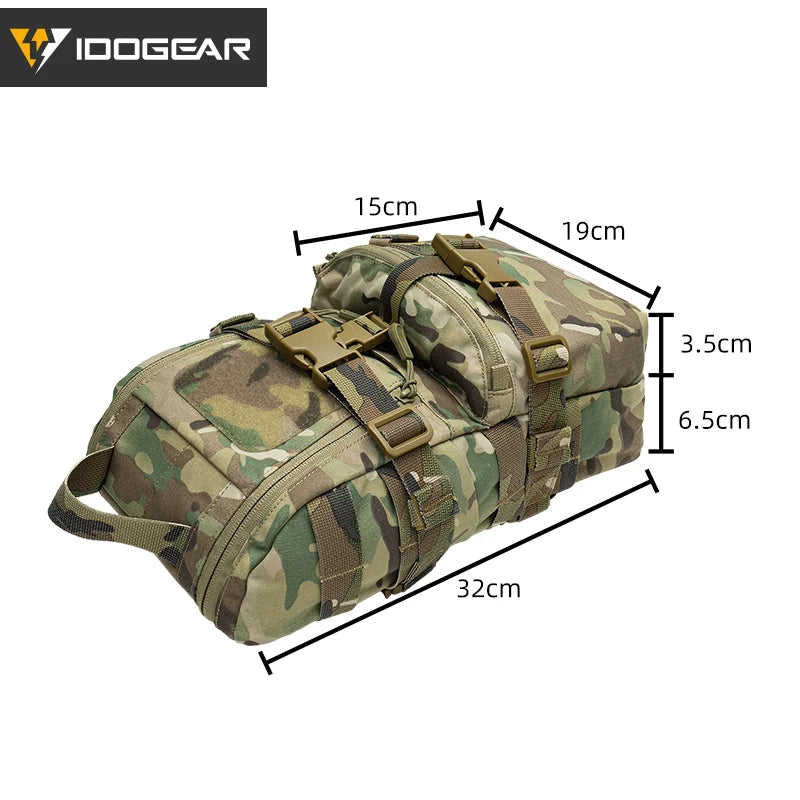 Mini sac d’hydratation tactique IDOGEAR – Nylon 500D, MOLLE, compact et résistant – 32 × 19 × 9,5 cm