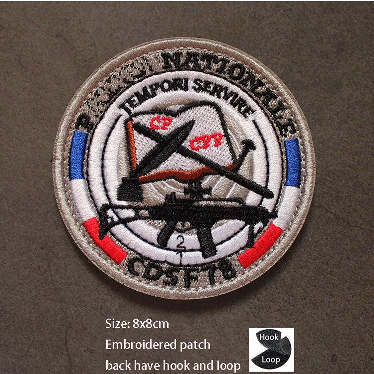 Écussons brodés tactiques velcro - identification française et unités spécialisées