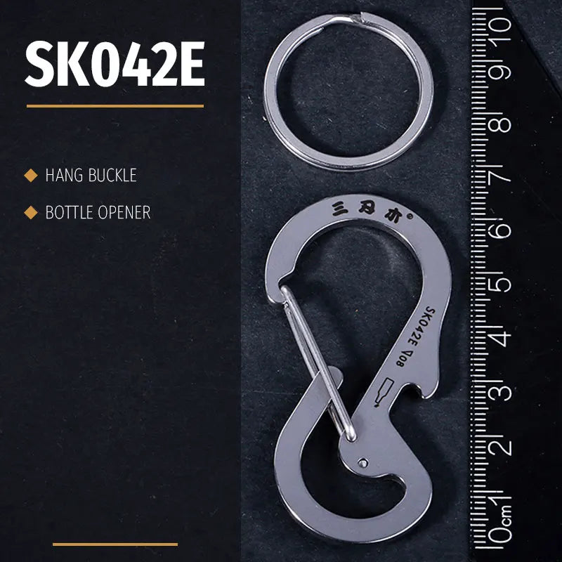 Porte-clés multifonctions SANRENMU en acier inoxydable – Outils EDC compact, résistant et pratique