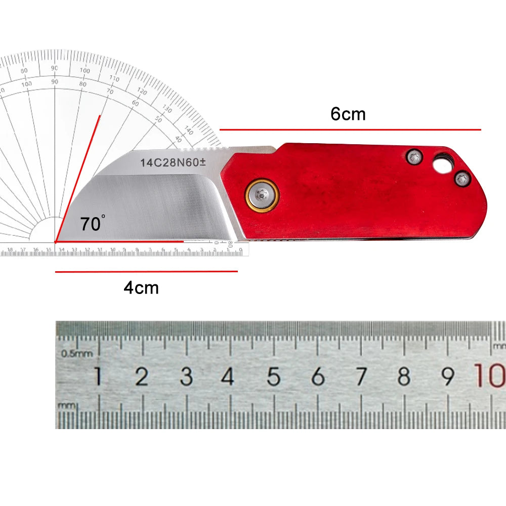 Couteau de Poche Mini Tactique – Lame Inox 14C28N & Manche en Os Blanc