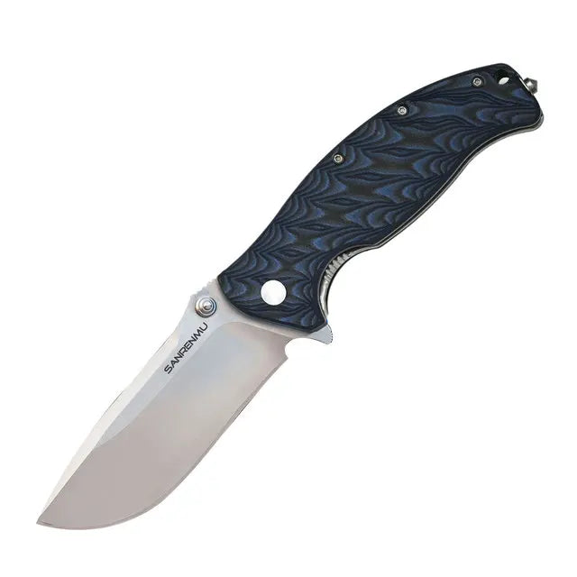 Couteau de Poche Tactique SANRENMU – Lame en Acier 14C28N et Poignée G10