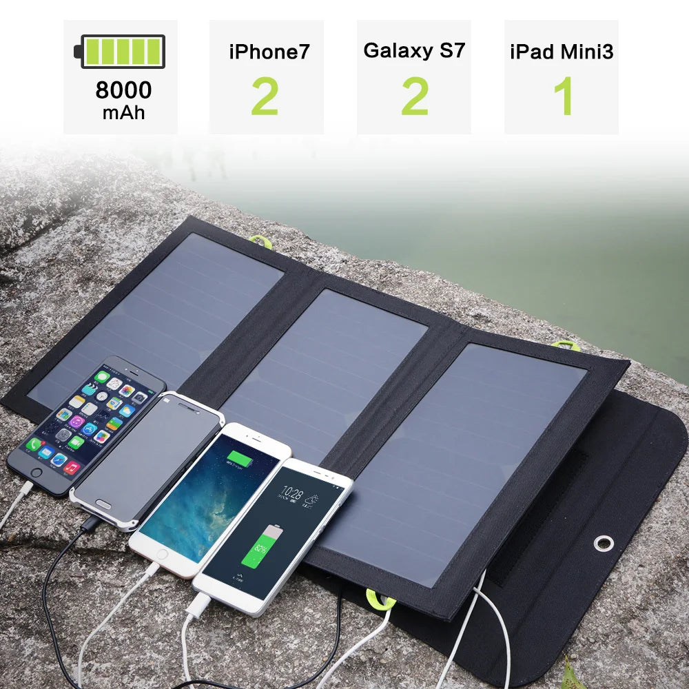 Chargeur Solaire Portable 21W – ALLPOWERS Pliable 2 Ports USB | Énergie Solaire Outdoor & Camping