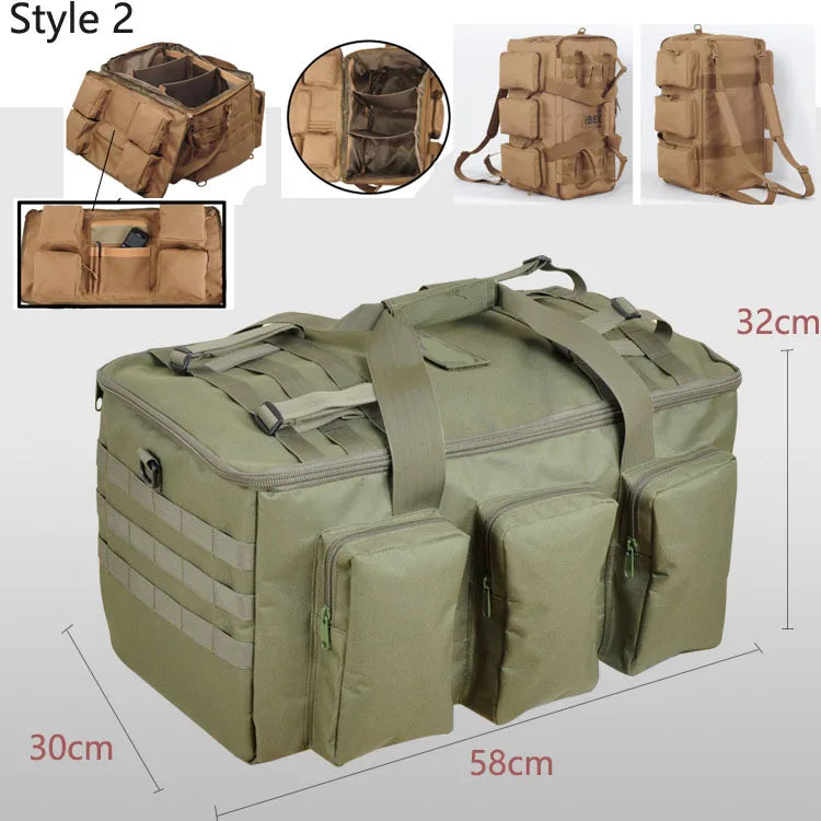 Sac Tactique 55L Duffel MOLLE – Grand Sac de Transport Randonnée, Gym, Mission, Outdoor