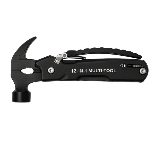Marteau Multi-Outils 12 en 1 - Pince, Scie, Tournevis, Couteau, Idéal Camping & Outdoor