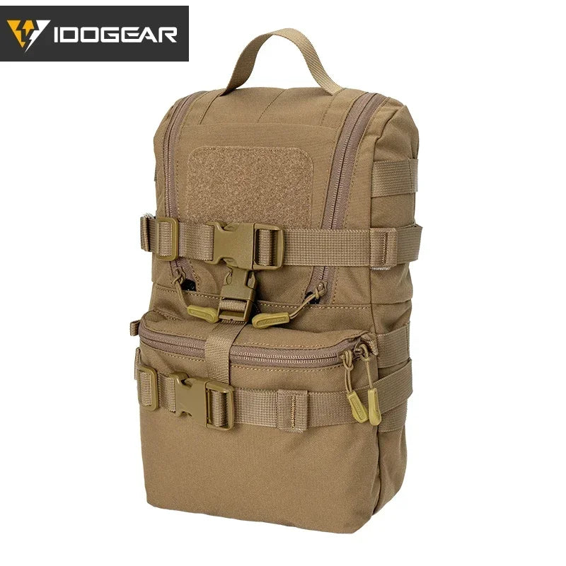 Mini sac d’hydratation tactique IDOGEAR – Nylon 500D, MOLLE, compact et résistant – 32 × 19 × 9,5 cm