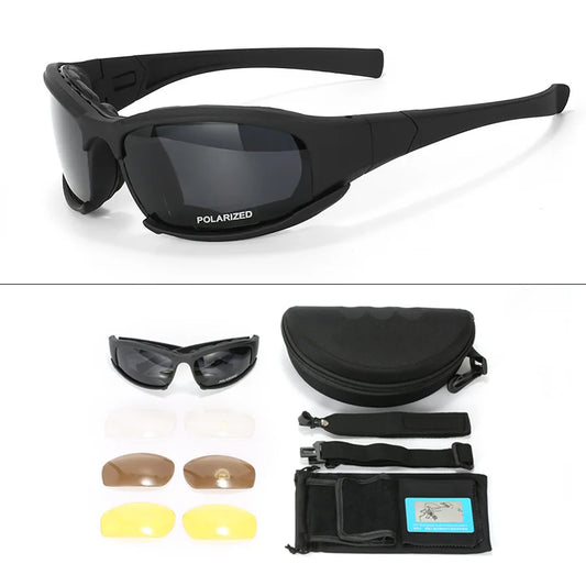 Lunettes de protection X7 – protection UV 400 avec 4 verres interchangeables