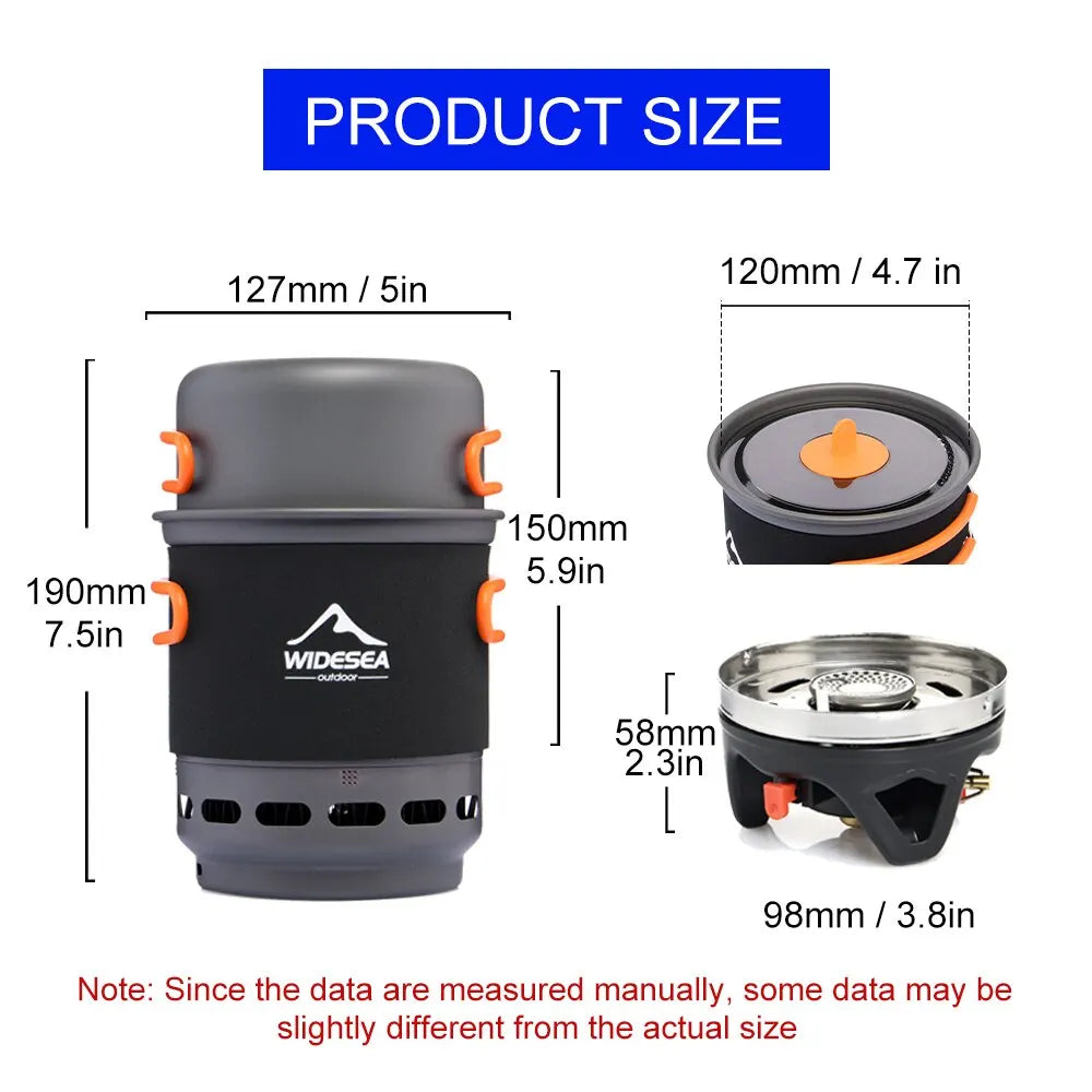 Système de Cuisson WideSea avec Échangeur de Chaleur – Réchaud à Gaz + Set de Casseroles
