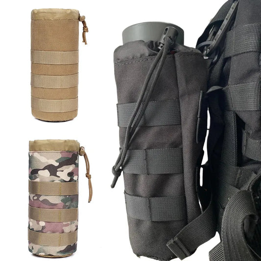Pochette porte-bouteille tactique MOLLE – nylon 1000D résistant pour outdoor, randonnée et missions EDC