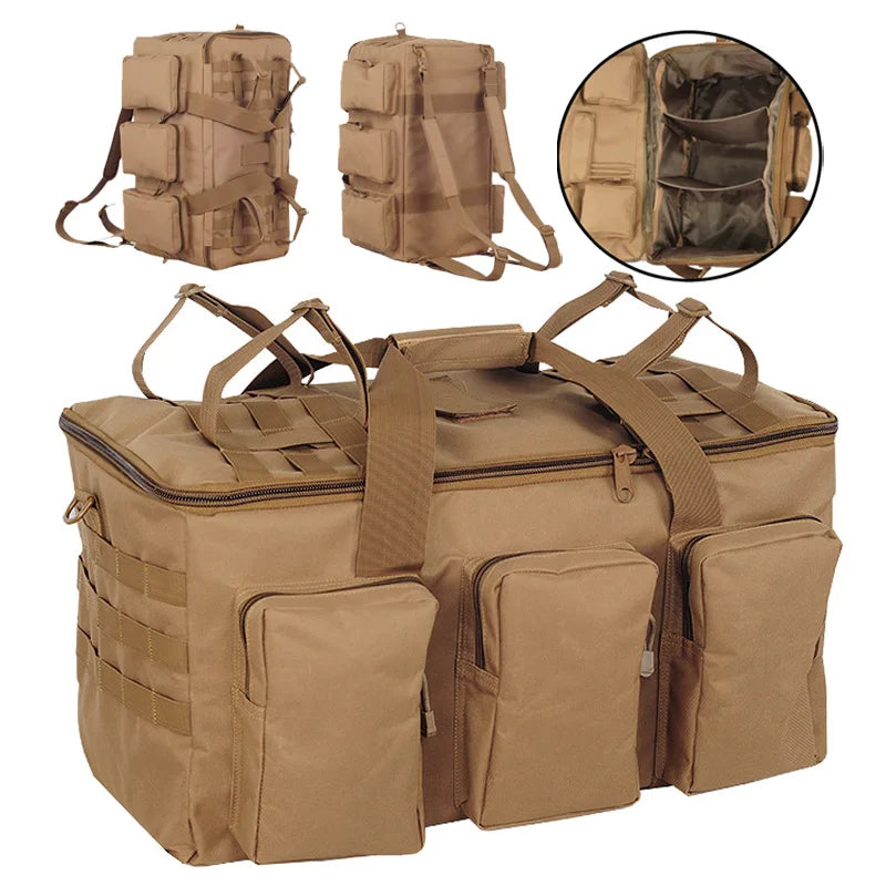 Sac Tactique 55L Duffel MOLLE – Grand Sac de Transport Randonnée, Gym, Mission, Outdoor