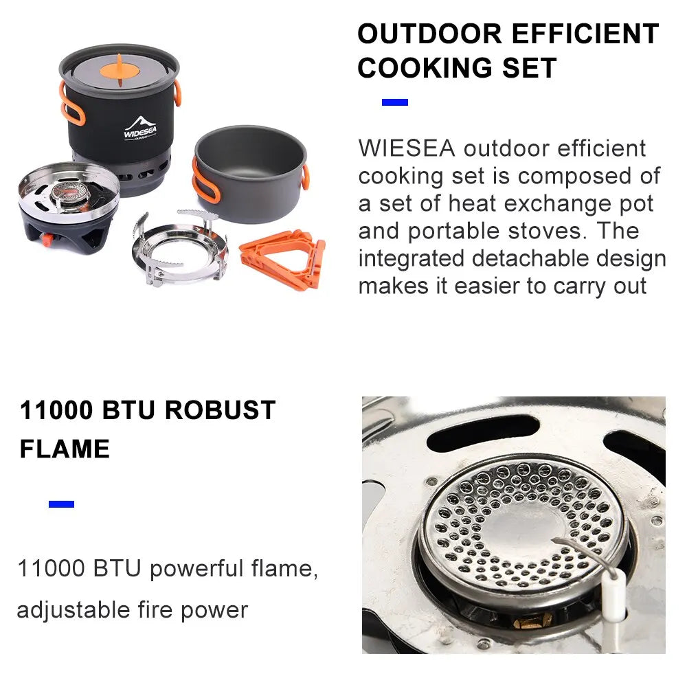 Système de Cuisson WideSea avec Échangeur de Chaleur – Réchaud à Gaz + Set de Casseroles