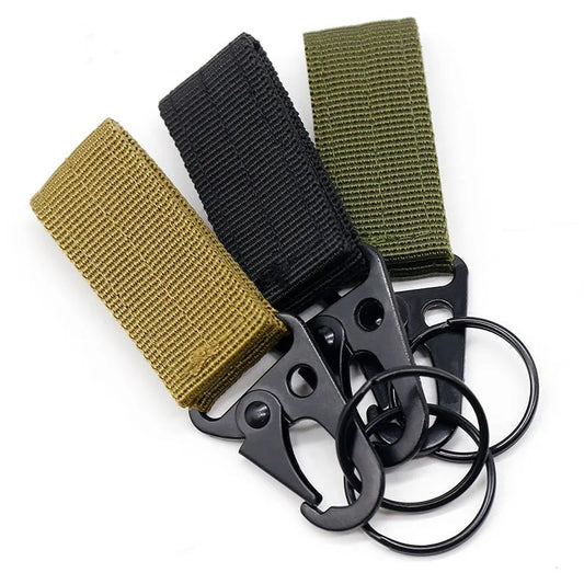 Mousqueton Tactique MOLLE avec Anneau – Clip Ceinture EDC, Sac à Dos, Airsoft (Lot de 1 à 3)
