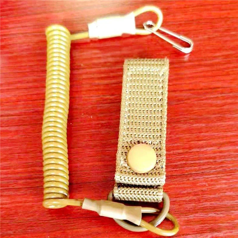Lanière de Sécurité Tactique Élastique Anti-Perte - Sangle de Sécurité avec Ressort
