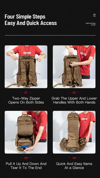 Sac à Dos Tactique Étanche SPANKER BG112 - 30L avec Système MOLLE