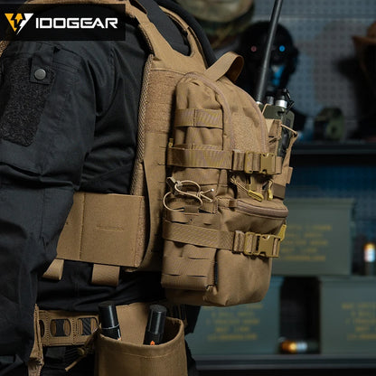 Mini sac d’hydratation tactique IDOGEAR – Nylon 500D, MOLLE, compact et résistant – 32 × 19 × 9,5 cm