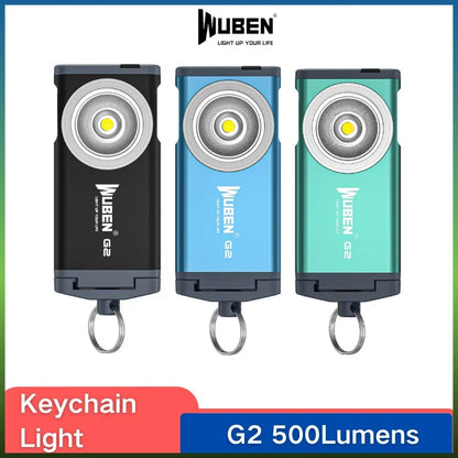 Lampe porte-clés WUBEN G2 – 500 Lumens rechargeable, 5 Modes d’éclairage, USB Type-C, Aimantée