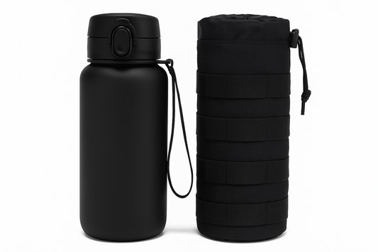 Pack tactique hydratation – Gourde 500 ml + pochette MOLLE renforcée